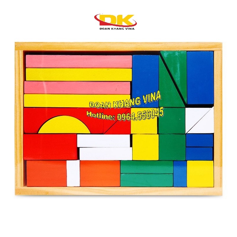 Bộ xếp hình 30 chi tiết hộp gỗ DK 060-5